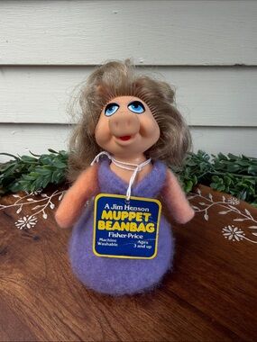 Vintage 1979 Jim Henson Miss Piggy Beanbag Plush